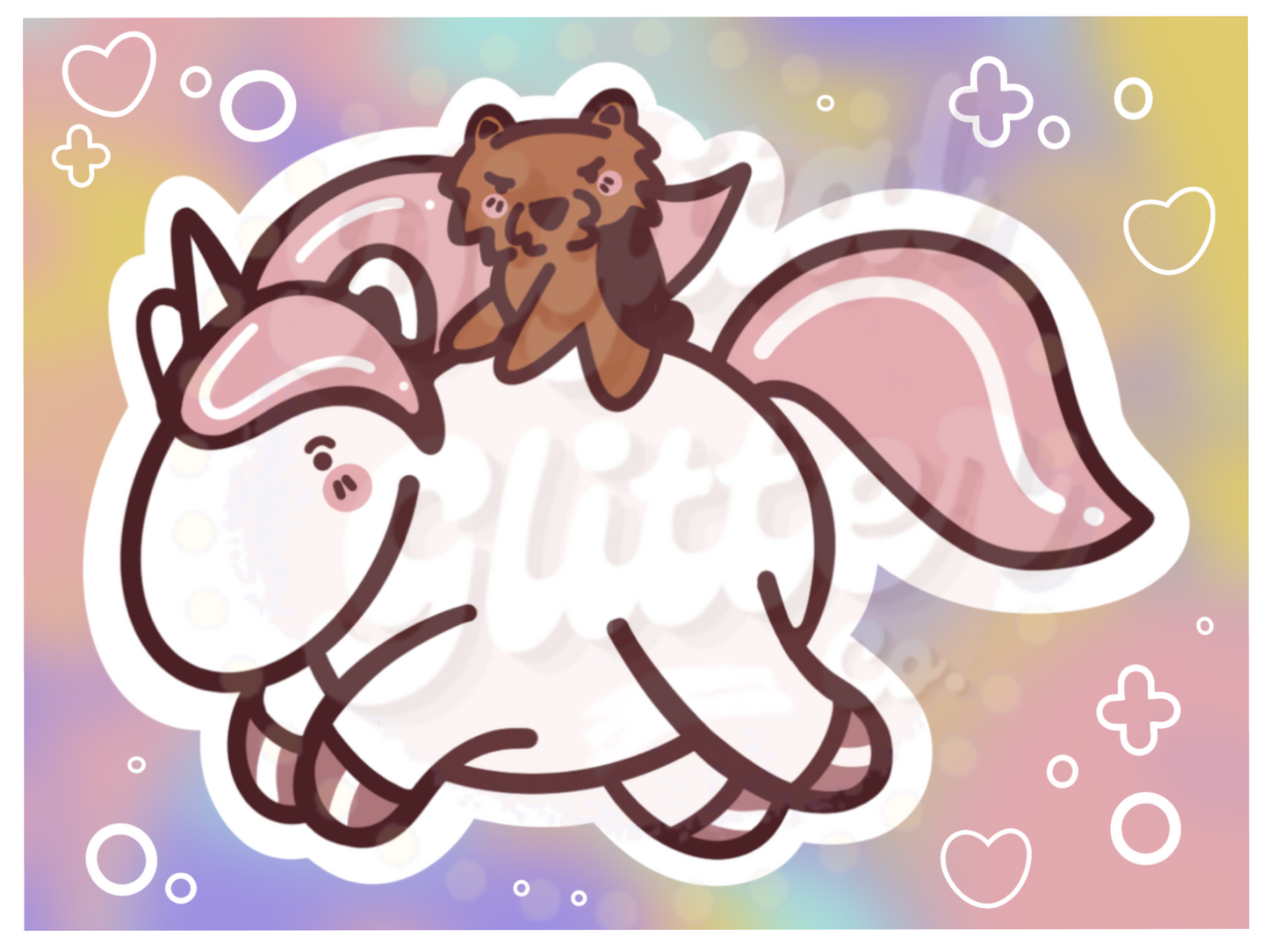 Yorkie & Unicorn Print