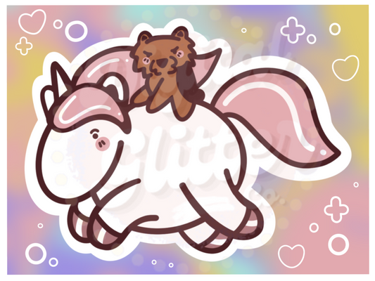 Yorkie & Unicorn Print